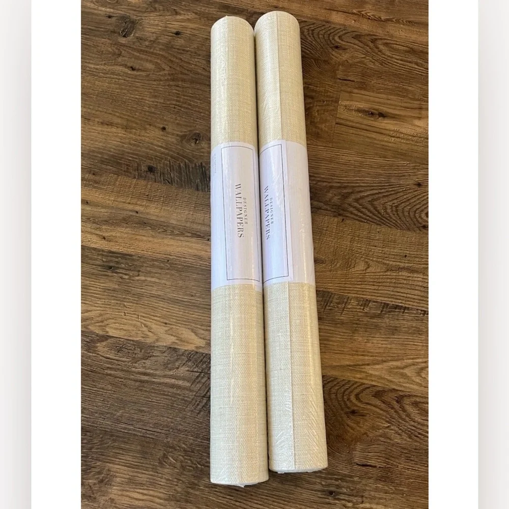 NWT SEABROOK Wallpaper BV30205 Easy Living Alabaster 2 Dbl Rolls Faux Grasscloth